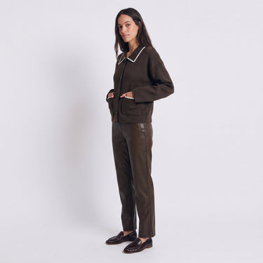 Cardigan Artlove Mirisse col claudine kaki – vue 4