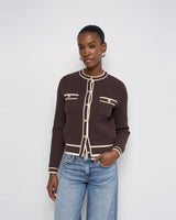 GILET FEMME CARDIGAN MARRON MARRON