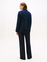 GILET FEMME SOFT WOOL CABLE MARINE MARINE