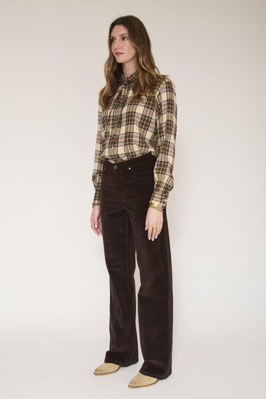 Pantalon MKT Studio The Jagger Velvet velours flare marron – vue 3