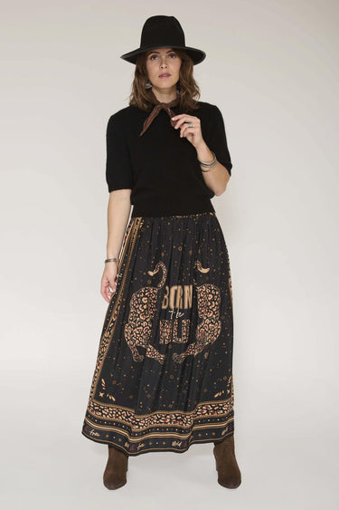 Jupe MKT Studio Janza longue imprimée noir
