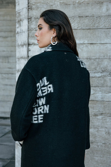 MANTEAU FEMME MILLIE INTARSIA NOIR NOIR