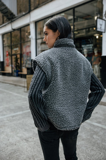 MANTEAU FEMME VIANCA SHERPA CARBONE CARBONE