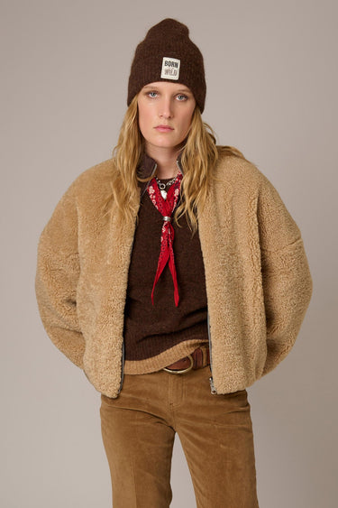 Blouson MKT Studio Mahau réversible sherpa beige – vue 6