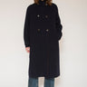Manteau MKT Studio Matty long double boutonnage bleu marine