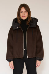 Veste MKT Studio Maury à capuche matelassée marron