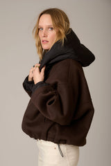Veste MKT Studio Maury à capuche matelassée marron – vue 6