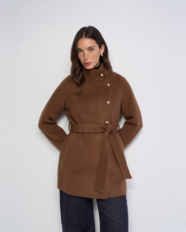 MANTEAU FEMME DRAP DE LAINE MARRON MARRON
