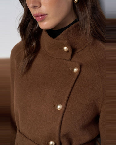 MANTEAU FEMME DRAP DE LAINE MARRON MARRON