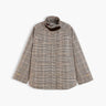 MANTEAU FEMME COTTON CHECK CAPE CO MARRON MARRON