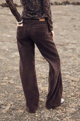 PANTALON FEMME AGATHA VELUTO MARRON MARRON