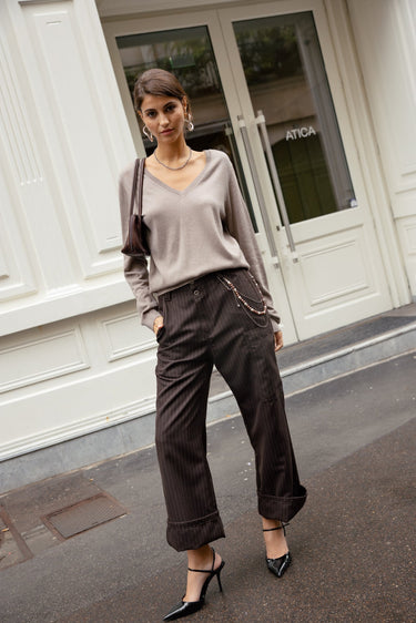 PANTALON FEMME CHARLY RISTRETTO MARRON MARRON