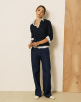 Pantalon Hartford Pandore denim large bleu indigo – vue 2
