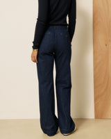 Pantalon Hartford Pandore denim large bleu indigo – vue 3
