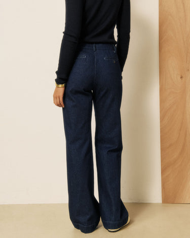 Pantalon Hartford Pandore denim large bleu indigo – vue 3