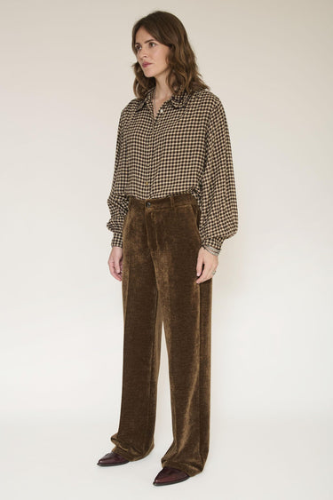 Pantalon MKT Studio Piel velours large moka – vue 3