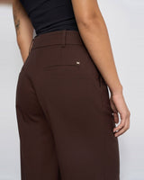 PANTALON FEMME HIGH RISE MARRON MARRON
