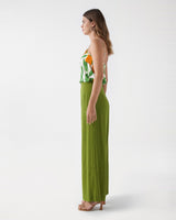 PANTALON FEMME PALAZZO VERT VERT