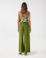 PANTALON FEMME PALAZZO VERT VERT