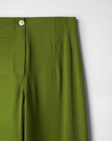 PANTALON FEMME PALAZZO VERT VERT