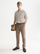 PANTALON HOMME STUART STRETCH COTTON TWILL MARRON MARRON