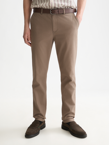PANTALON HOMME STUART STRETCH COTTON TWILL MARRON MARRON