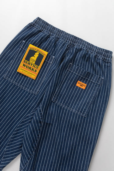 PANTALON HOMME PINSTRIPE DENIM CHEF PANTS INDIGO INDIGO
