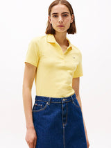 POLO FEMME 1985 SLIM PIQUE JAUNE JAUNE