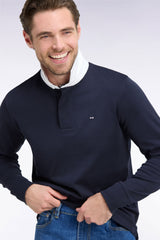 POLO HOMME MANCHES LONGUES MARINE MARINE