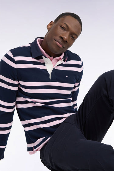 POLO HOMME MANCHES LONGUES MARINE MARINE