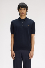 POLO HOMME COTTON KNITTED MARINE 608 MARINE 608