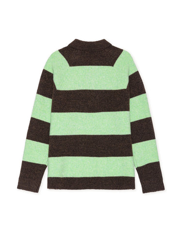 POLO HOMME STRIPED MELANGE KNITTED GRIS CHINE GRIS CHINE