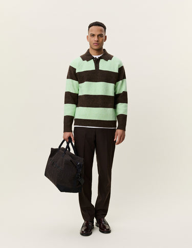 POLO HOMME STRIPED MELANGE KNITTED GRIS CHINE GRIS CHINE