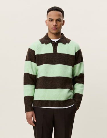 POLO HOMME STRIPED MELANGE KNITTED GRIS CHINE GRIS CHINE