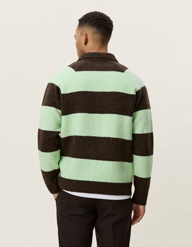 POLO HOMME STRIPED MELANGE KNITTED GRIS CHINE GRIS CHINE