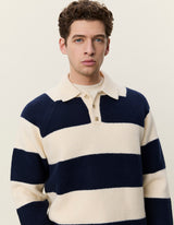 POLO HOMME STRIPED MELANGE KNITTED IVOIRE IVOIRE