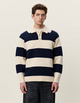 POLO HOMME STRIPED MELANGE KNITTED IVOIRE IVOIRE