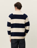 POLO HOMME STRIPED MELANGE KNITTED IVOIRE IVOIRE
