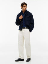 POLO HOMME LS WAFFLE REG MARINE MARINE
