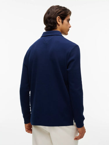 POLO HOMME LS WAFFLE REG MARINE MARINE