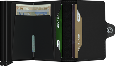 PORTE-FEUILLE TWINWALLET MATTE NOIR NOIR