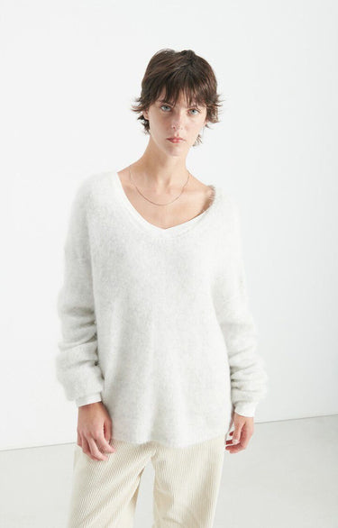 PULL FEMME AMPLE ML CR GRIS GRIS