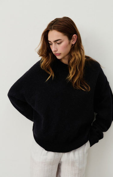PULL FEMME AMPLE ML CR NOIR NOIR