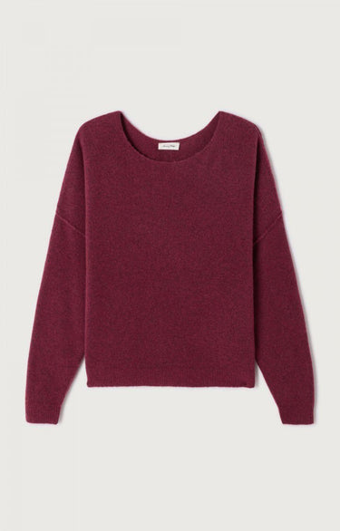 PULL FEMME BOULE ML COL BATEAU BORDEAUX BORDEAUX
