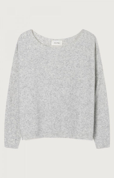 PULL FEMME BOULE ML COL BATEAU GRIS GRIS