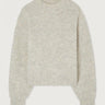 PULL FEMME COURT BOULE GRIS GRIS