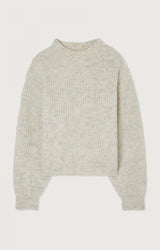 PULL FEMME COURT BOULE GRIS GRIS