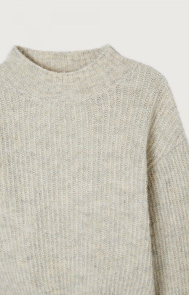PULL FEMME COURT BOULE GRIS GRIS
