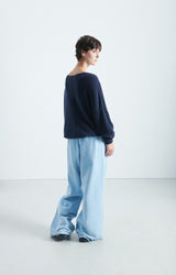 PULL FEMME DAMSVILLE NAVY BLUE CHINE NOIR NAVY BLUE CHINE NOIR
