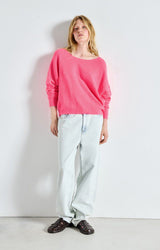 PULL FEMME DAMSVILLE ROSE FLUO ROSE FLUO